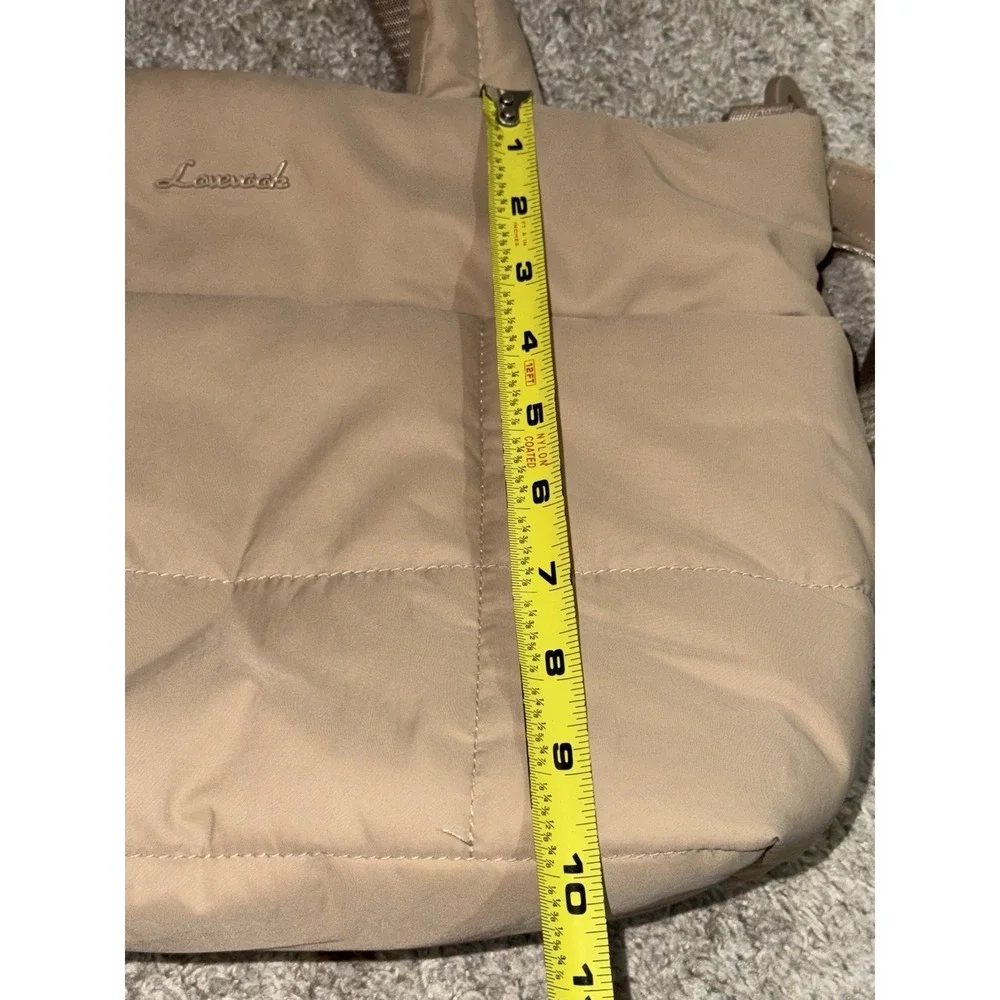 LOVEVOOK Women's Tan Small Quilted Puffer Tote Bag, Can Be Cross Body Purse